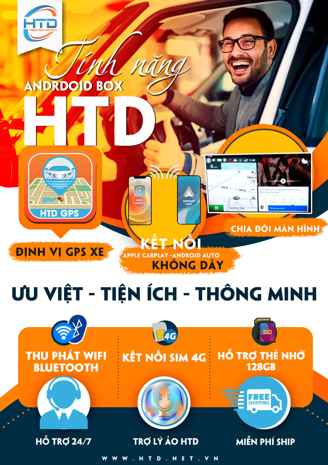Tính năng android box ô tô D12 new android 10 tinh nang android box o to d12 new android 10