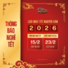 Bai dang Instagram Thong bao Lich Nghi tet 2026 Cao cap Toi gian Do vang